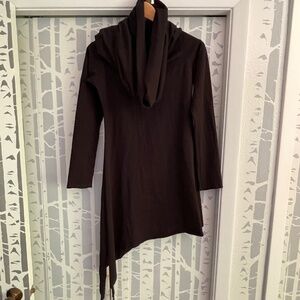 *NWT* GEKKO Black Pixie Dress in Black with Exaggerated Neck/Hood size M/L